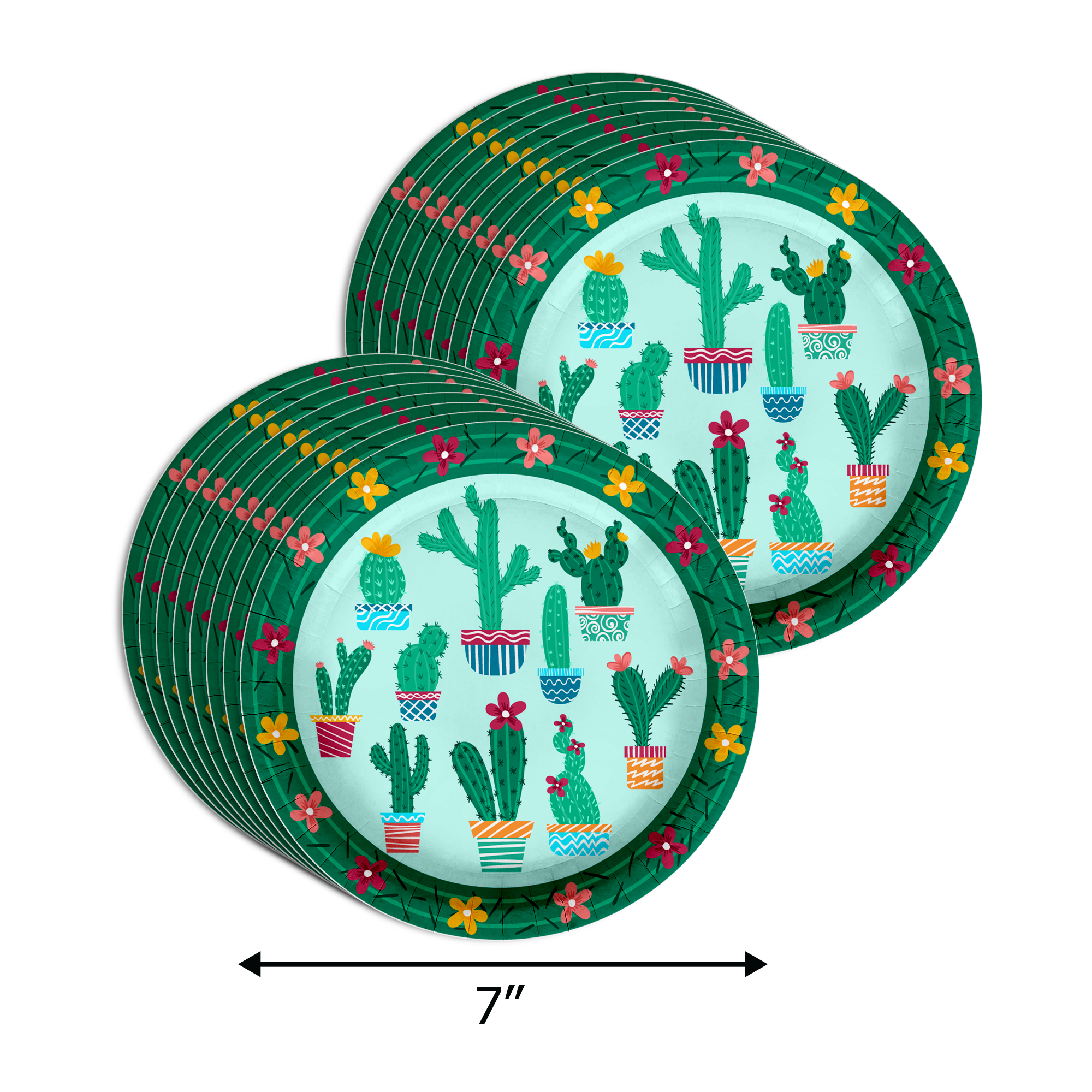This Party is on Point Cactus Birthday Party Tableware Kit For 16 Guests 64 Piece