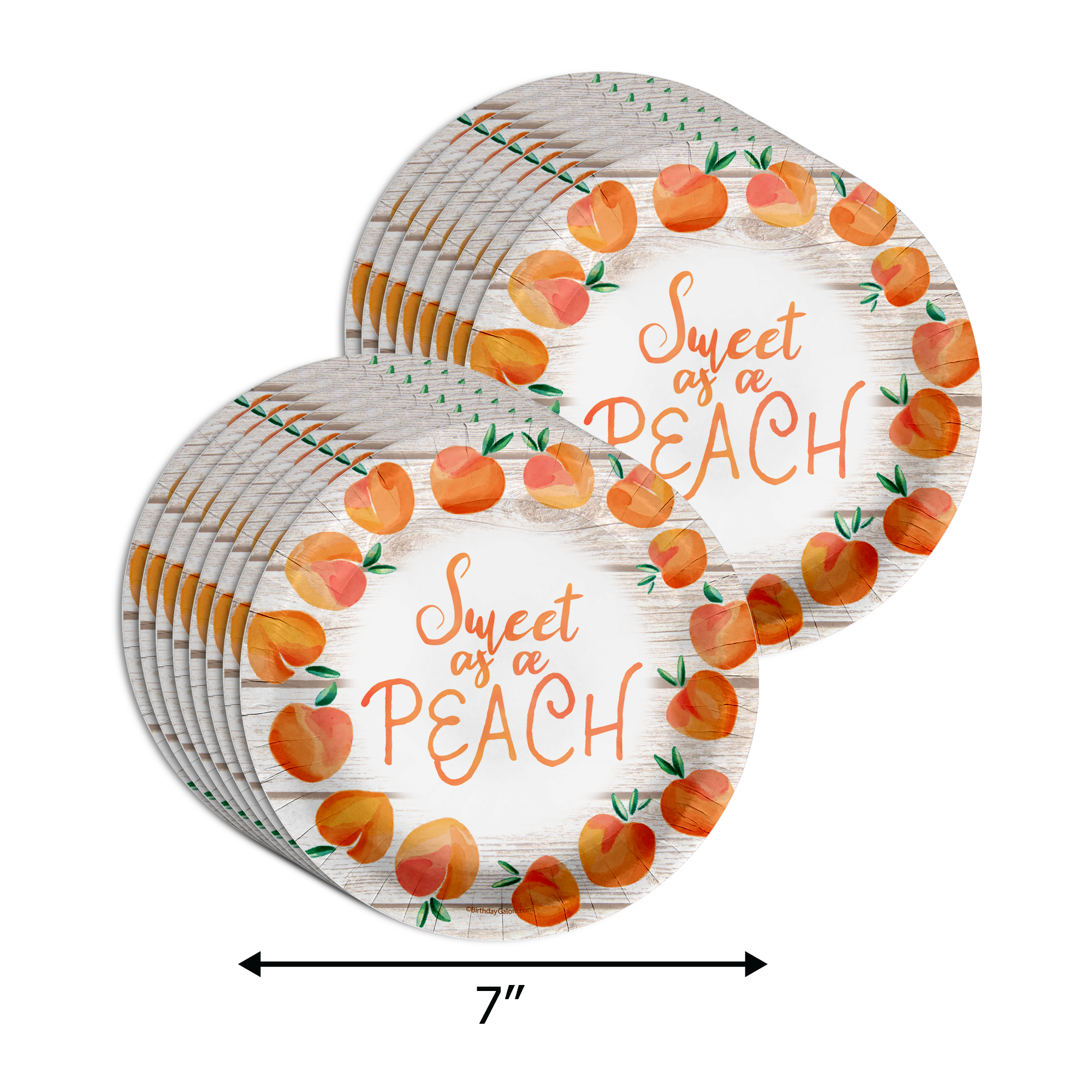 A Sweet Peach is on the Way Baby Shower Party Supplies 64 Piece Tableware Set Includes Large 9" Paper Plates Dessert Plates, Cups and Napkins Kit for 16