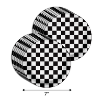 Fast One Checkered Flag Racing 1st Birthday Party Supplies 64 Piece Tableware Set Includes Large 9" Paper Plates Dessert Plates, Cups and Napkins Kit for 16