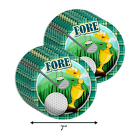 Hole in One Golf 1st Birthday Party Supplies 64 Piece Tableware Set Includes Large 9" Paper Plates Dessert Plates, Cups and Napkins Kit for 16