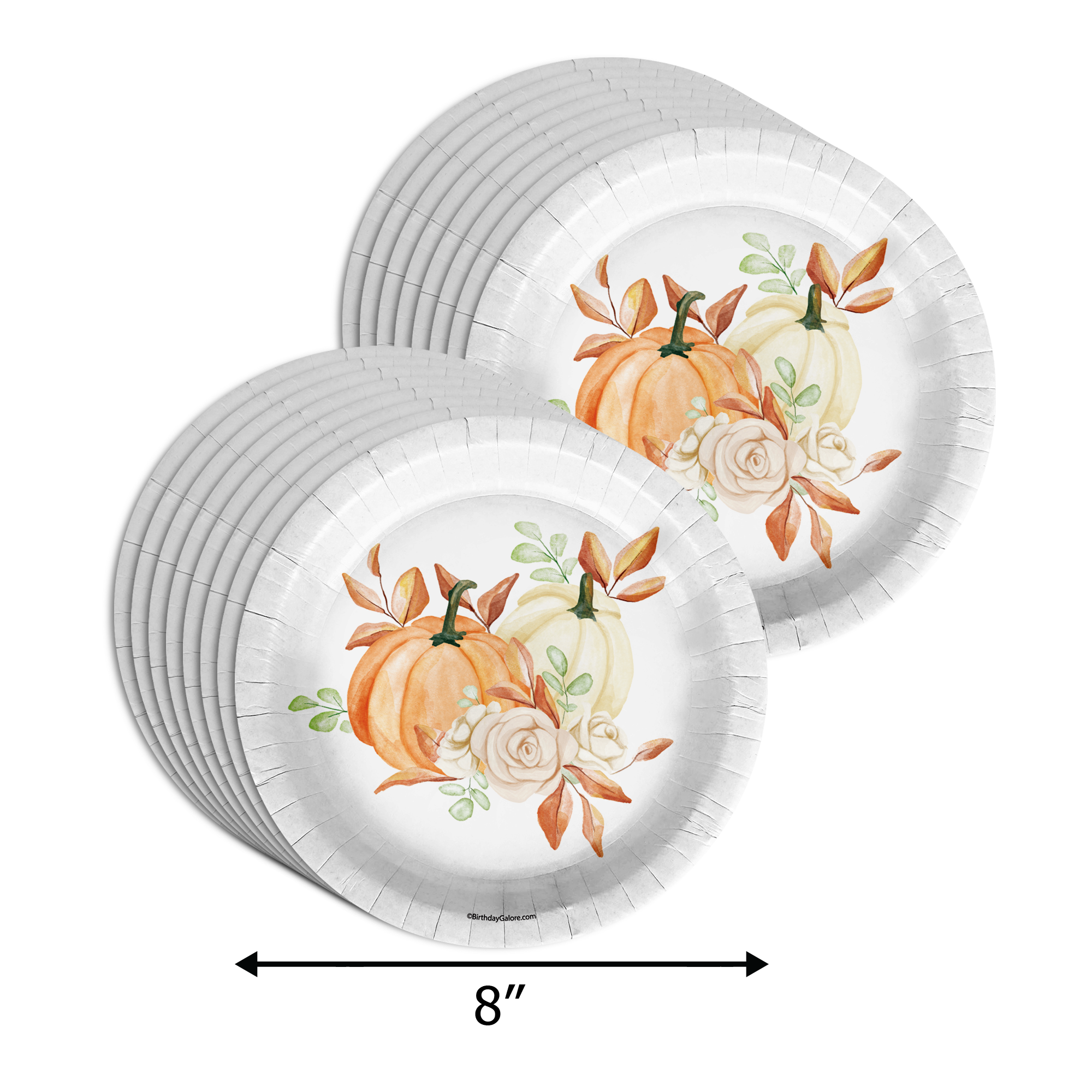 Little Pumpkin Turning One 1st Birthday Party Supplies 64 Piece Tableware Set Includes Large 9" Paper Plates Dessert Plates, Cups and Napkins Kit for 16