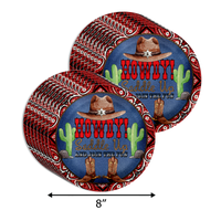 Our Little Buckaroo is Turning Two 2nd Birthday Party Supplies 64 Piece Tableware Set Includes Large 9" Paper Plates Dessert Plates, Cups and Napkins Kit for 16