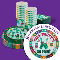 This Party is on Point Cactus Birthday Party Tableware Kit For 16 Guests 64 Piece