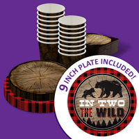 In Two the Wild Tree 2nd Birthday Party Tableware Kit For 16 Guests 64 Piece