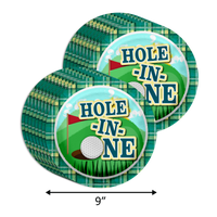 Hole in One Golf 1st Birthday Party Supplies 64 Piece Tableware Set Includes Large 9" Paper Plates Dessert Plates, Cups and Napkins Kit for 16