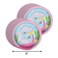 Dive into Five Mermaid 5th Birthday Party Tableware Kit For 16 Guests 64 Piece