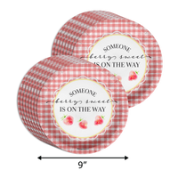 Someone Berry Sweet is on the Way Strawberry Baby Shower Party Supplies 64 Piece Tableware Set Includes Large 9" Paper Plates Dessert Plates, Cups and Napkins Kit for 16