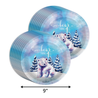 Our Little Polar Bear Is Turning One 1st Birthday Party Tableware Kit For 16 Guests 64 Piece