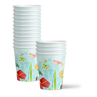 Ofishally 1 Fishing 1st Birthday Party Supplies 64 Piece Tableware Set Includes Large 9" Paper Plates Dessert Plates, Cups and Napkins Kit for 16