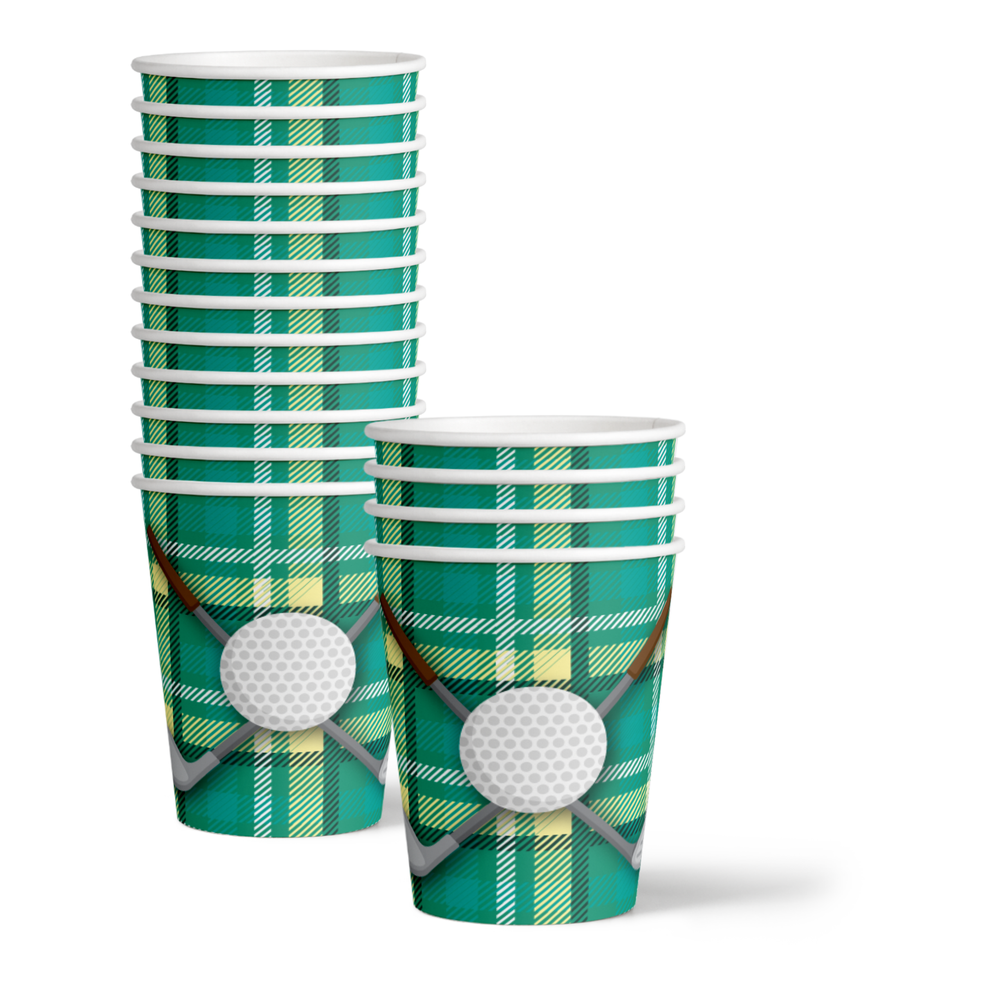 Hole in One Golf 1st Birthday Party Supplies 64 Piece Tableware Set Includes Large 9" Paper Plates Dessert Plates, Cups and Napkins Kit for 16