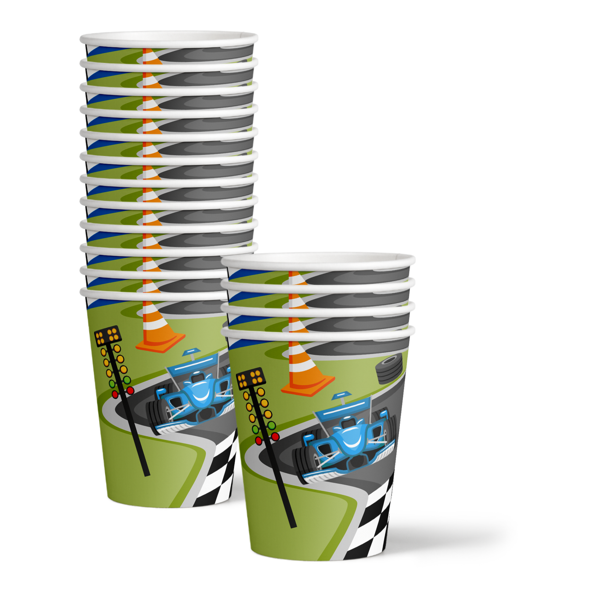 Two Fast Too Handle Race Car 2nd Birthday Party Tableware Kit For 16 Guests 64 Piece