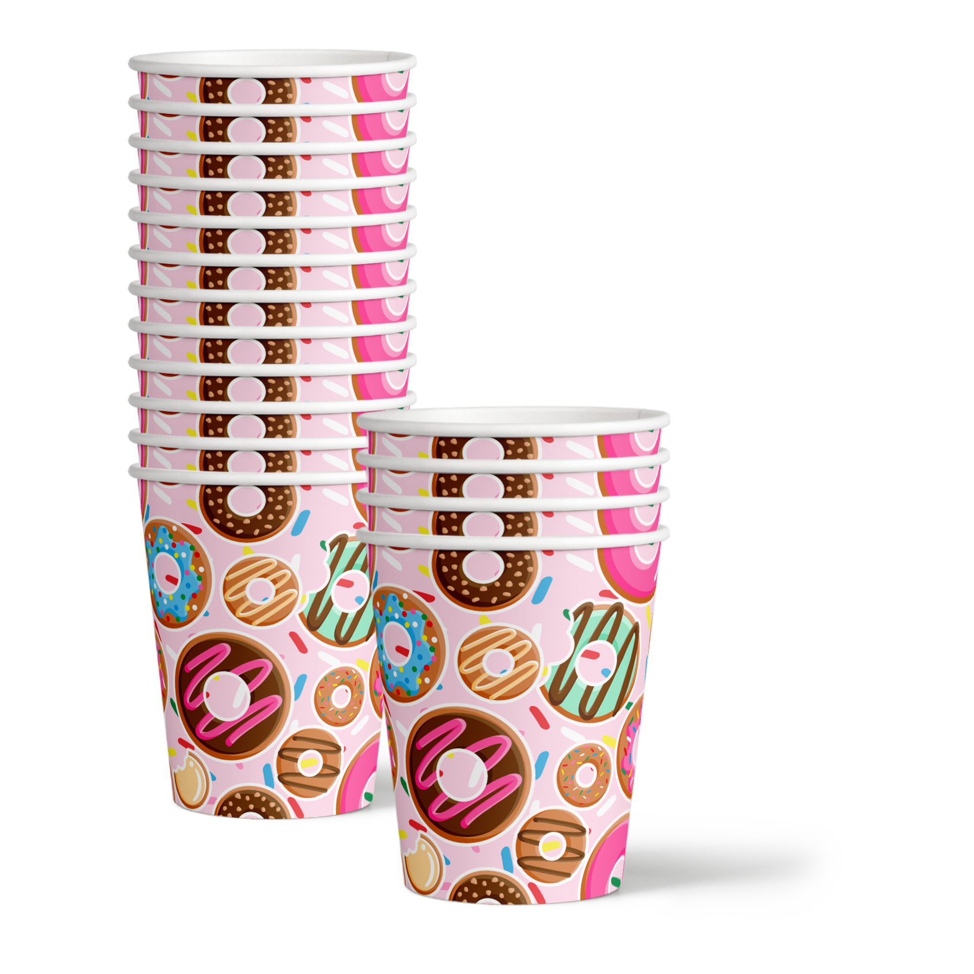 Donut Baby Sprinkles Baby Shower Party Supplies 64 Piece Tableware Set Includes Large 9" Paper Plates Dessert Plates, Cups and Napkins Kit for 16