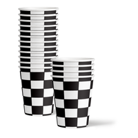 Welcome Race Fans Checkered Flag Birthday Party Tableware Kit For 16 Guests 64 Piece