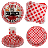 Let's Bar-B-Q Birthday Party Tableware Kit For 16 Guests 64 Piece