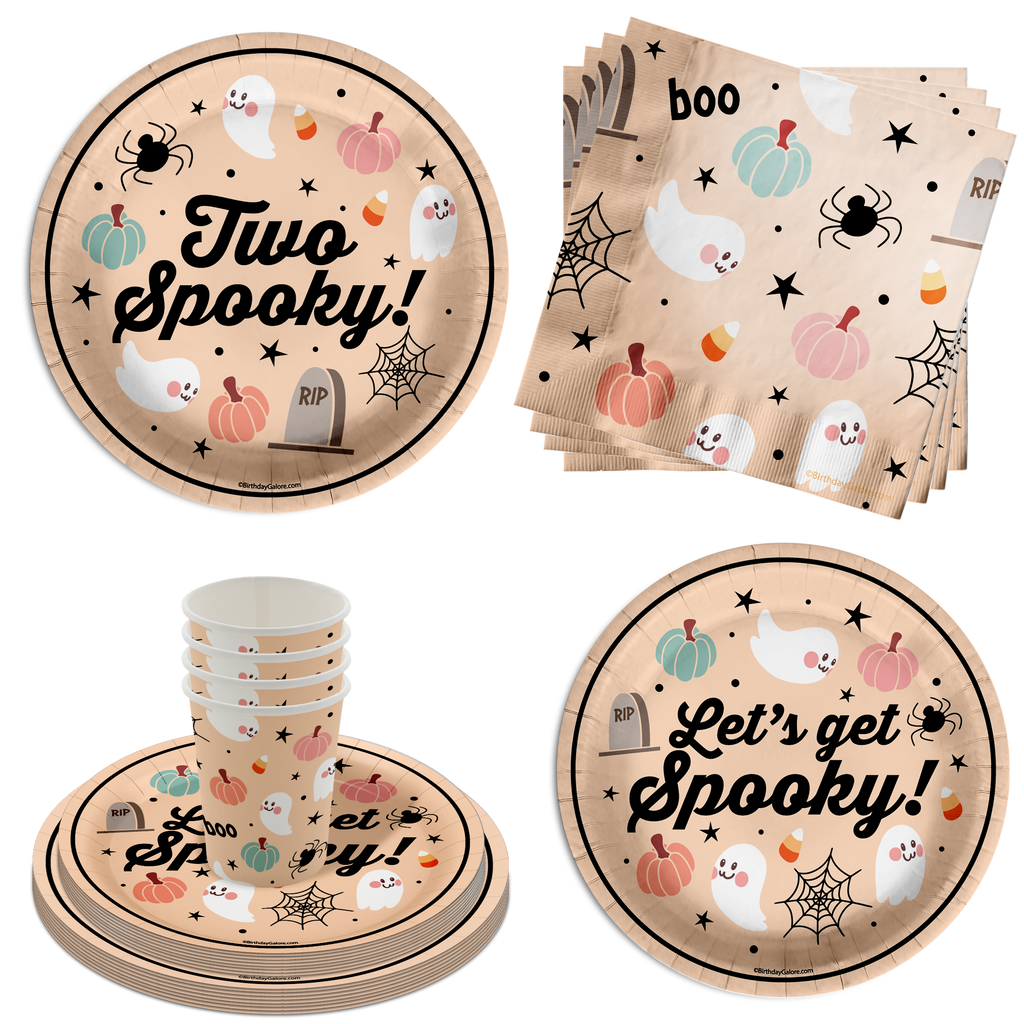 Spooky One 1st Birthday Party Supplies 64 Piece Tableware Set