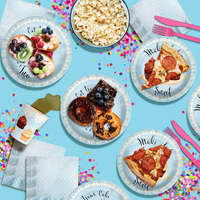 Have Your Cake and Eat it Two Cupcake 2nd Birthay Party Supplies 64 Piece Tableware Set Includes Large 9" Paper Plates Dessert Plates, Cups and Napkins Kit for 16