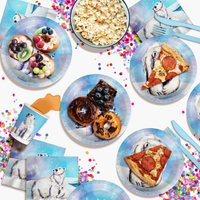 Our Little Polar Bear Is Turning One 1st Birthday Party Tableware Kit For 16 Guests 64 Piece