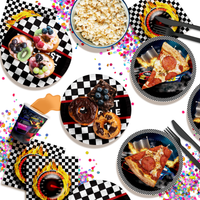 Two Fast Too Handle Race Day 2nd Birthday Party Tableware Kit For 16 Guests 64 Piece