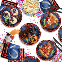 Our Little Buckaroo is Turning Two 2nd Birthday Party Supplies 64 Piece Tableware Set Includes Large 9" Paper Plates Dessert Plates, Cups and Napkins Kit for 16