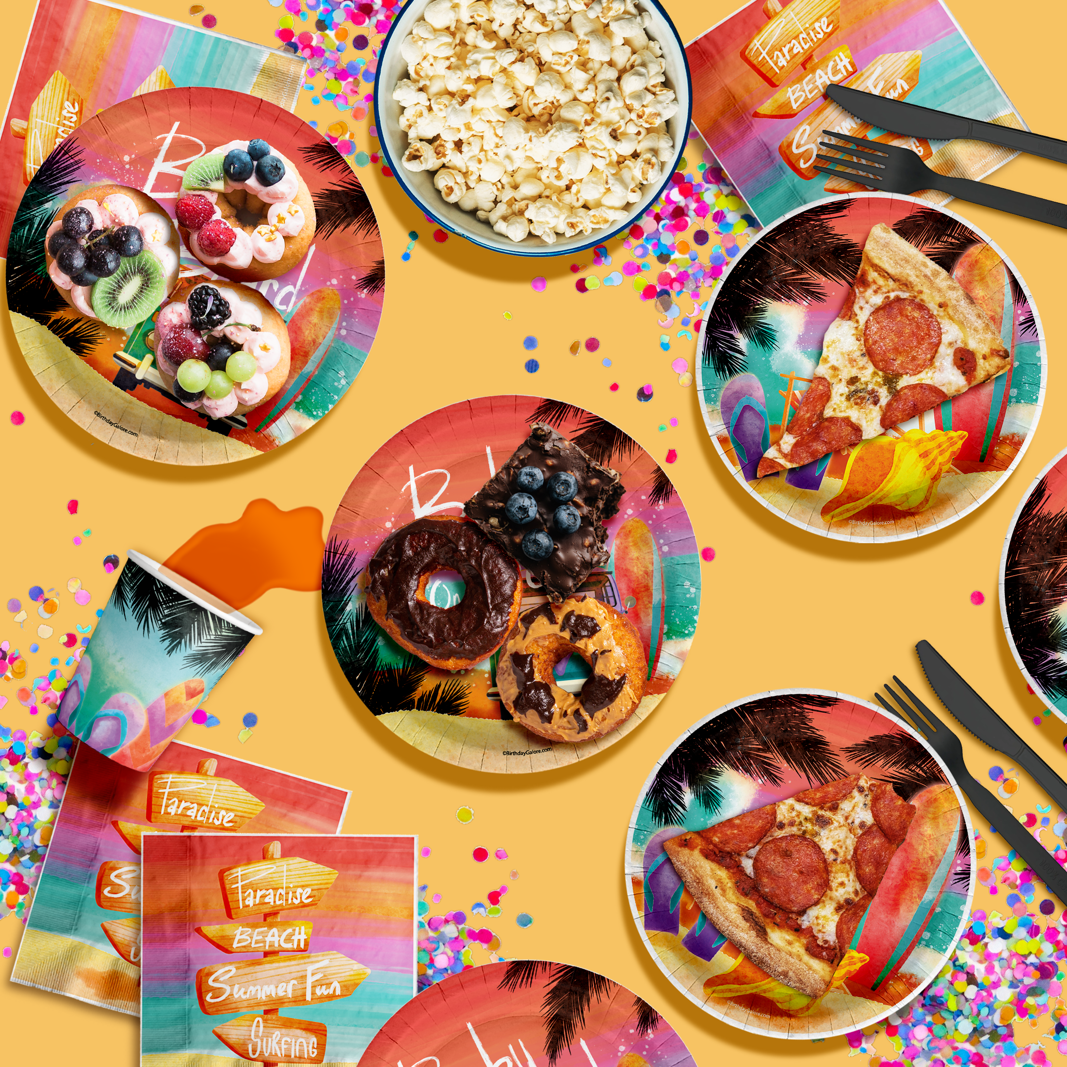 Baby on Board Baby Shower Party Supplies 64 Piece Tableware Set Includes Large 9" Paper Plates Dessert Plates, Cups and Napkins Kit for 16