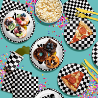 Nine is a Vibe Smiley Face 9th Birthday Party Supplies 64 Piece Tableware Set Includes Large 9" Dinner Plate and Small Dessert Plates Cups and Napkins Tableware Kit for 16
