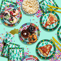 This Party is on Point Cactus Birthday Party Tableware Kit For 16 Guests 64 Piece