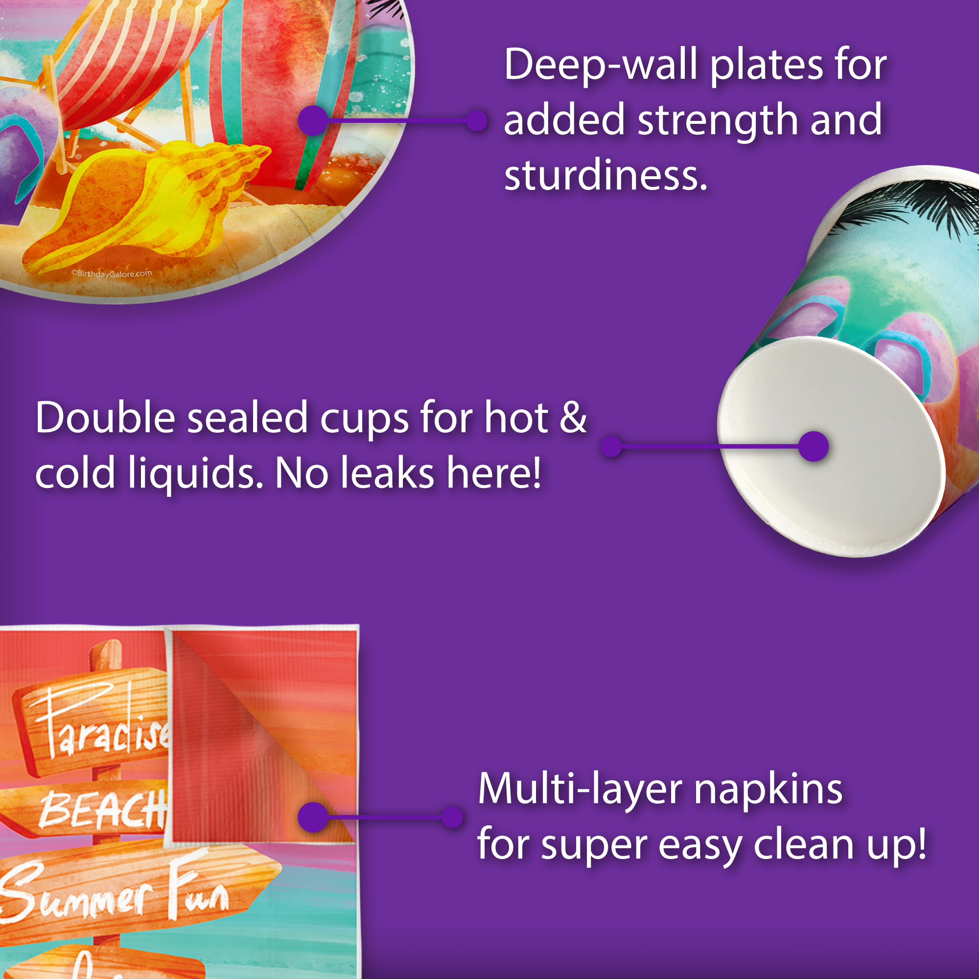 Baby on Board Baby Shower Party Supplies 64 Piece Tableware Set Includes Large 9" Paper Plates Dessert Plates, Cups and Napkins Kit for 16