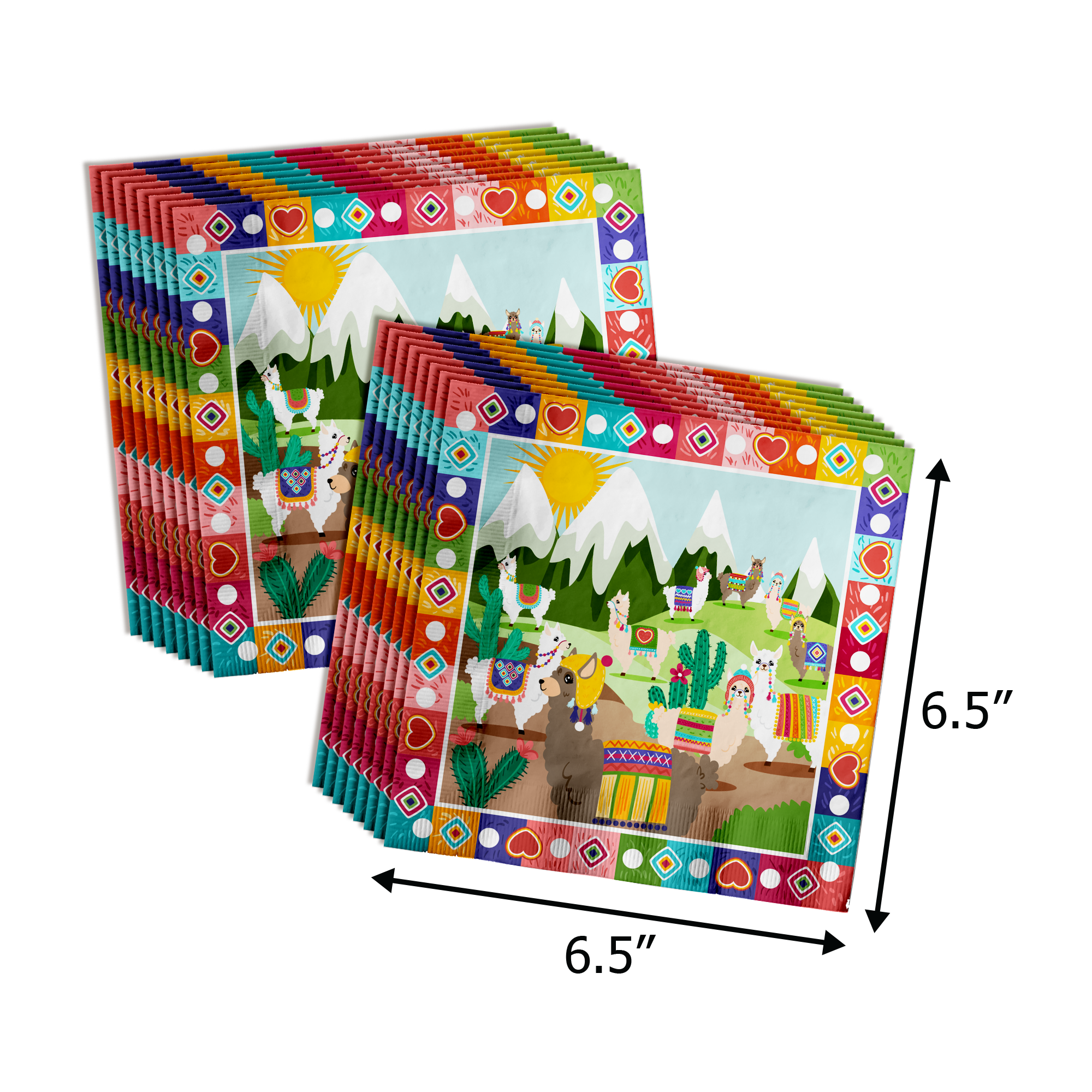 This Party is on Point Llama Birthday Party Tableware Kit For 16 Guests 64 Piece