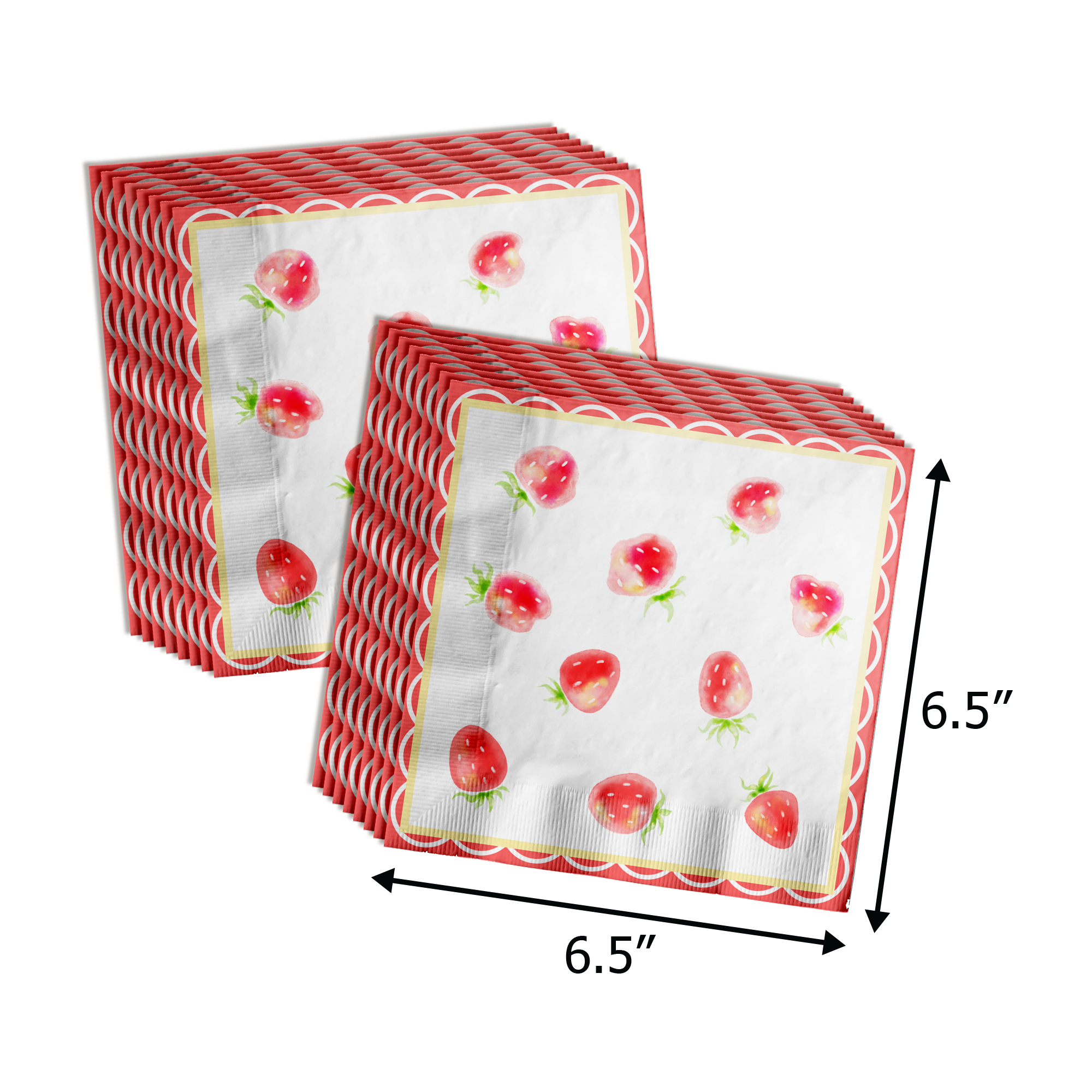 Two Sweet Strawberry 2nd Birthday Party Tableware Kit For 16 Guests 64 Piece