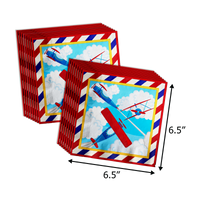 Up Up and Away Airplane Baby Shower Party Supplies 64 Piece Tableware Set Includes Large 9" Paper Plates Dessert Plates, Cups and Napkins Kit for 16