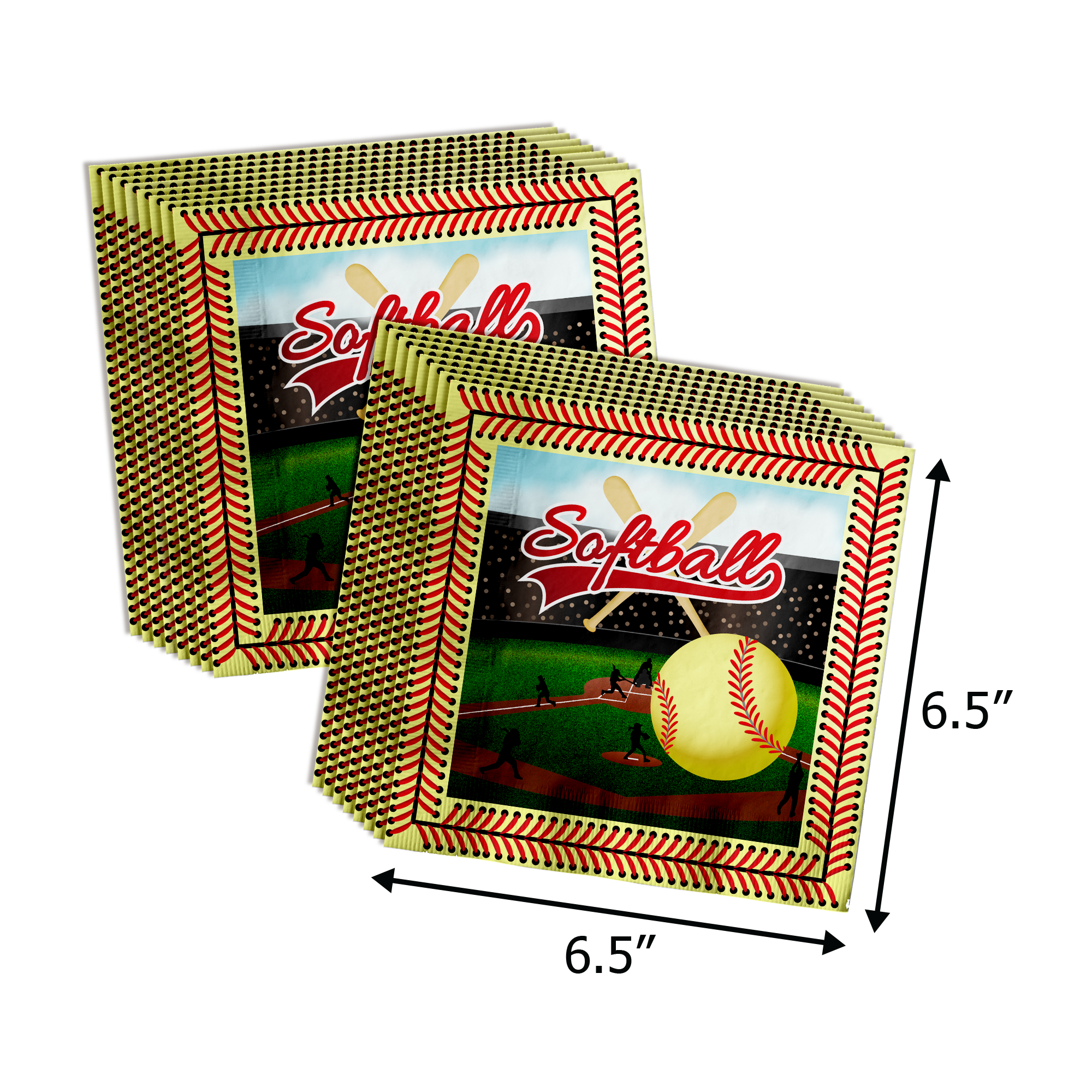 Softball 9th Birthday Party Supplies 64 Piece Tableware Set Includes Large 9" Paper Plates Dessert Plates, Cups and Napkins Kit for 16