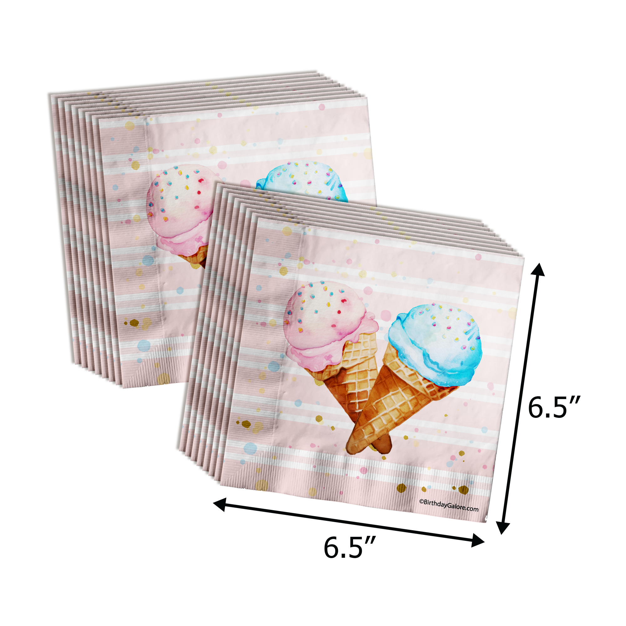 She's Been Scooped Up Ice Cream Bridal Shower Party Supplies 64 Piece Tableware Set Includes Large 9" Paper Plates Dessert Plates, Cups and Napkins Kit for 16