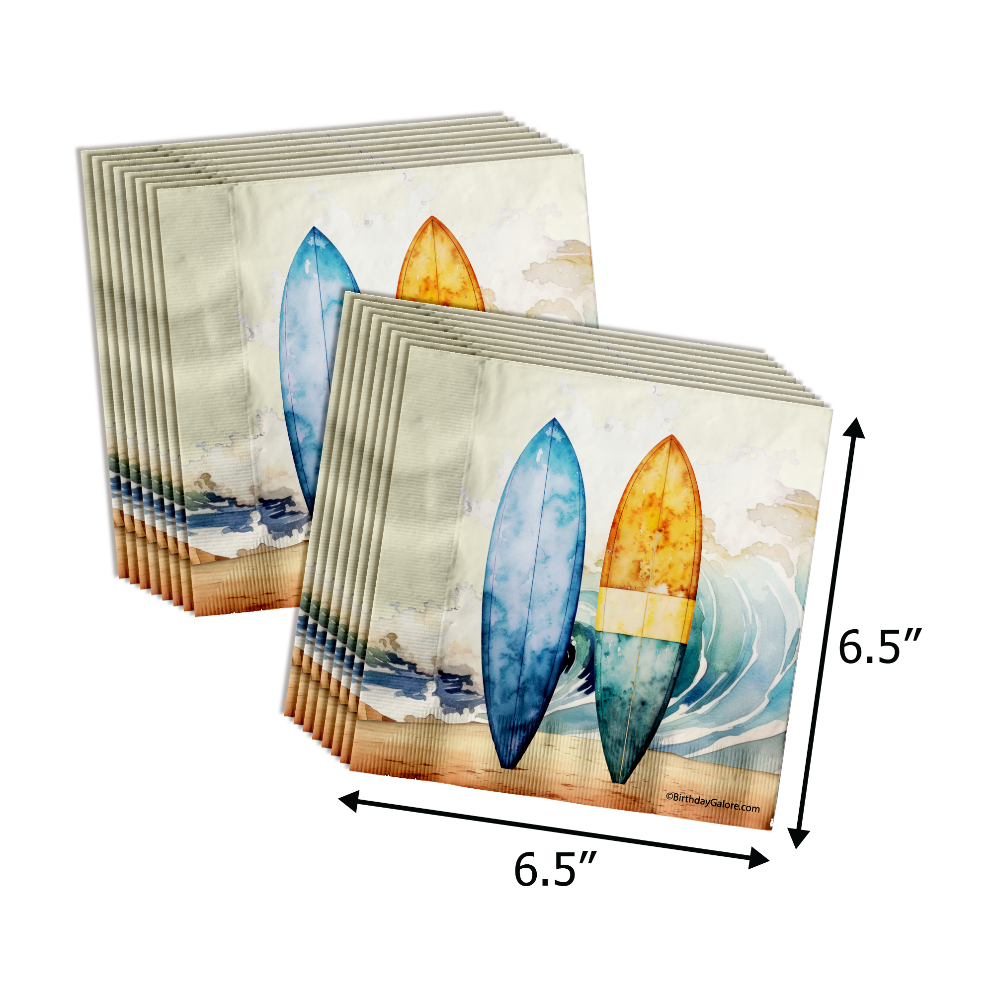 The Big One Surfing 1st Birthday Party Supplies 64 Piece Tableware Set Includes Large 9" Paper Plates Dessert Plates, Cups and Napkins Kit for 16