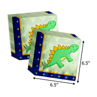 Three Rex Dinosaur Boy's 3rd Birthday Party Tableware Kit For 16 Guests 64 Piece