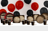 Timber They've Fallen In Love Tree Jack and Jill Party Tableware Kit For 16 Guests 64 Piece