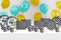 Two Rad Smiley Face 2nd Birthday Party Supplies 64 Piece Tableware Set Includes Large 9" Dinner Plate and Small Dessert Plates Cups and Napkins Tableware Kit for 16