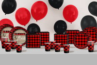 Flannel and Frost Buffalo Plaid Tableware Kit For 16 Guests 64 Piece