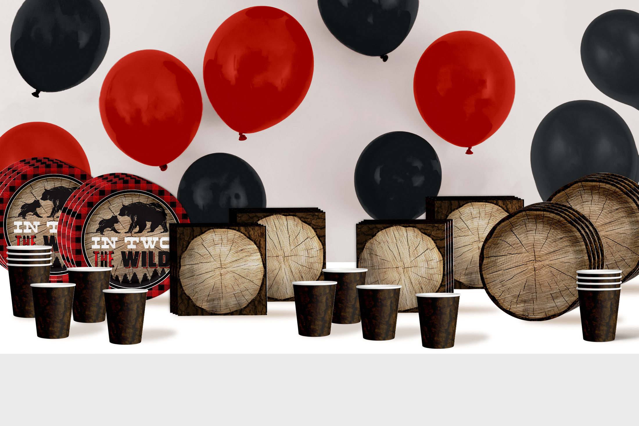 In Two the Wild Tree 2nd Birthday Party Tableware Kit For 16 Guests 64 Piece
