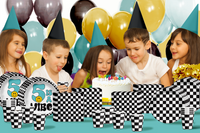 Five is a Vibe Smiley Face 5th Birthday Party Supplies 64 Piece Tableware Set Includes Large 9" Dinner Plate and Small Dessert Plates Cups and Napkins Tableware Kit for 16