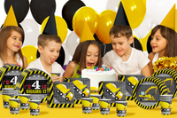 I'm Four and Digging It Construction 4th Birthday Party Tableware Kit For 16 Guests 64 Piece