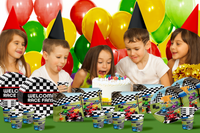 Welcome Race Fans Race Car Birthday Party Tableware Kit For 16 Guests 64 Piece