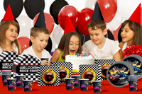 Welcome Race Fans Race Day Birthday Party Tableware Kit For 16 Guests 64 Piece