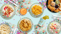 Tea for Two 2nd Birthday Party Supplies 64 Piece Tableware Set Includes Large 9" Paper Plates Dessert Plates, Cups and Napkins Kit for 16