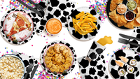 Holy Cow She's Getting Married Bridal Shower Party Supplies 64 Piece Tableware Set Includes Large 9" Paper Plates Dessert Plates, Cups and Napkins Kit for 16