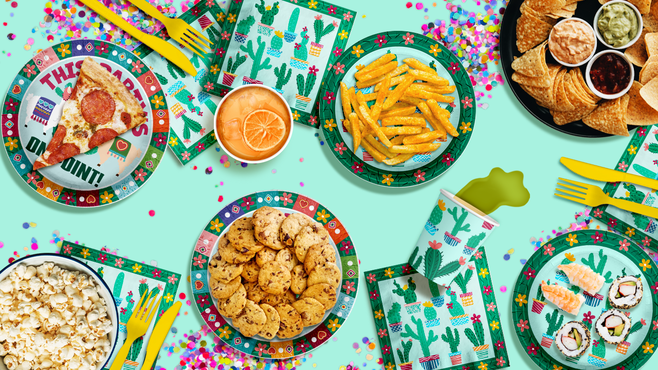 This Party is on Point Cactus Birthday Party Tableware Kit For 16 Guests 64 Piece