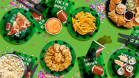 First Down Football 1st Birthday Party Tableware Kit For 16 Guests 64 Piece