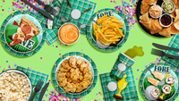 Hole in One Golf 1st Birthday Party Supplies 64 Piece Tableware Set Includes Large 9" Paper Plates Dessert Plates, Cups and Napkins Kit for 16