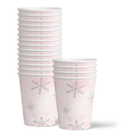Pink Snowflake Birthday Party Tableware Kit For 16 Guests