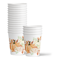 Little Pumpkin Turning One 1st Birthday Party Supplies 64 Piece Tableware Set Includes Large 9" Paper Plates Dessert Plates, Cups and Napkins Kit for 16