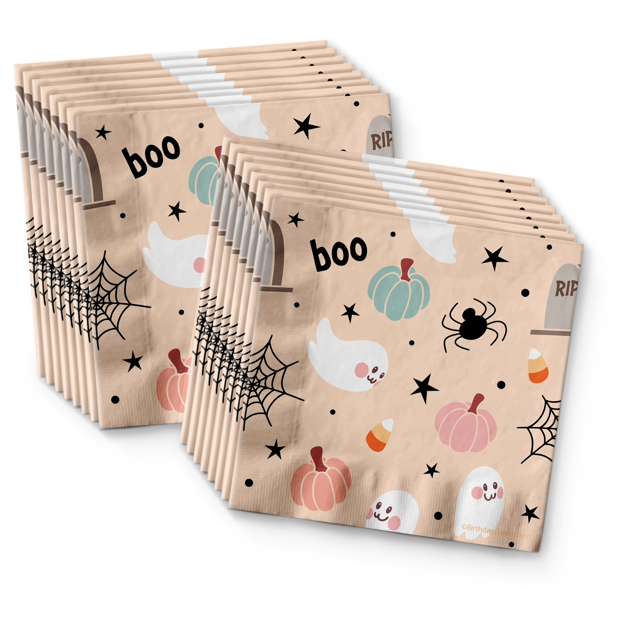 Spooky One 1st Birthday Party Supplies 64 Piece Tableware Set Includes Large 9" Paper Plates Dessert Plates, Cups and Napkins Kit for 16